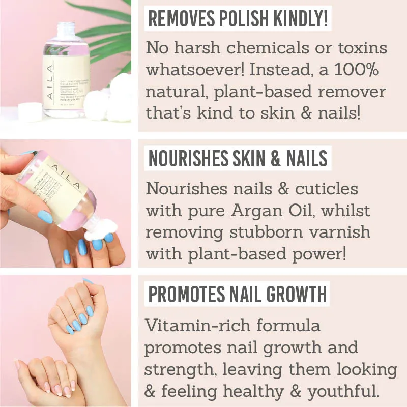 3-in-1 Nail Colour Remover with Pure Argan Oil