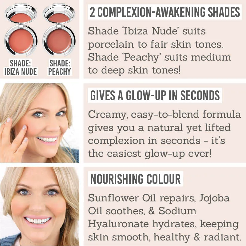Cream Blush in 'Ibiza Nude' & 'Peachy'