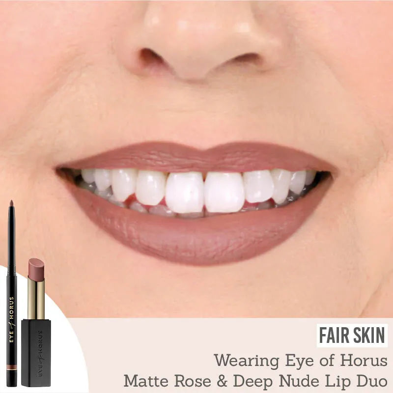 Deep Nude Lip Liner & Matte Rose Lipstick Duo