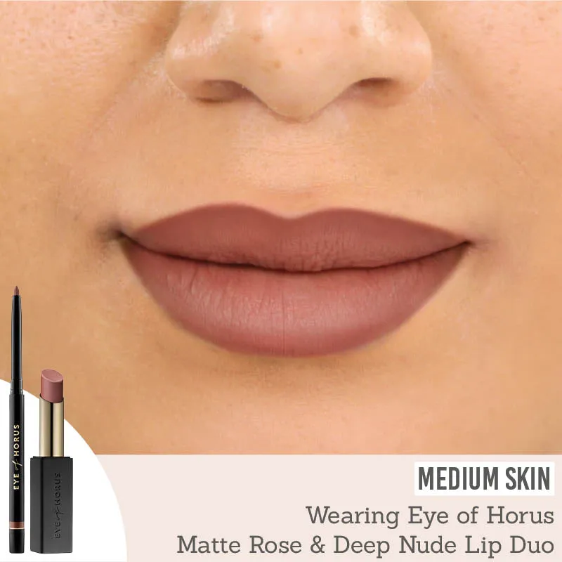 Deep Nude Lip Liner & Matte Rose Lipstick Duo