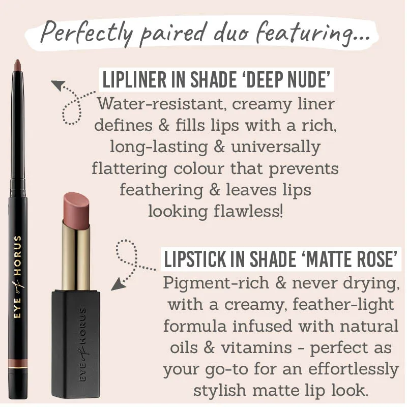 Deep Nude Lip Liner & Matte Rose Lipstick Duo
