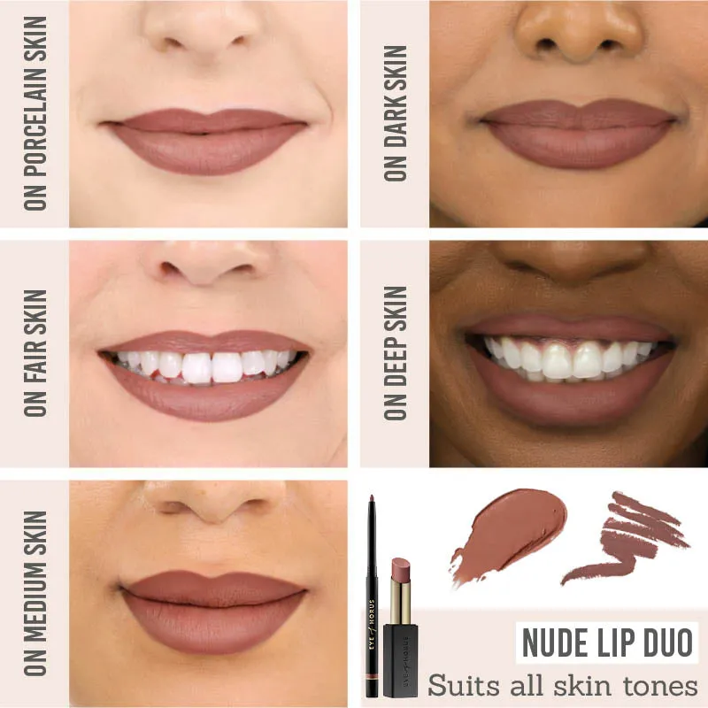 Deep Nude Lip Liner & Matte Rose Lipstick Duo