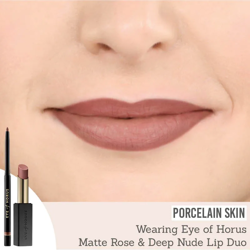 Deep Nude Lip Liner & Matte Rose Lipstick Duo