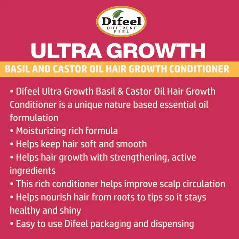 Difeel Ultra Growth Basil & Castor Oil Conditioner - 12 oz
