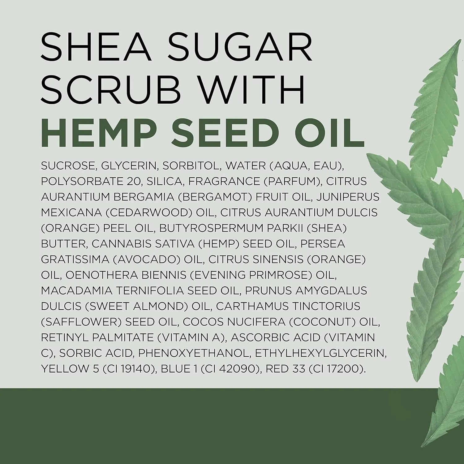 Dr. Teal's Shea Sugar Body Scrub Cannabis Sativa Hemp Seed Oil Essential Oils- 19 oz