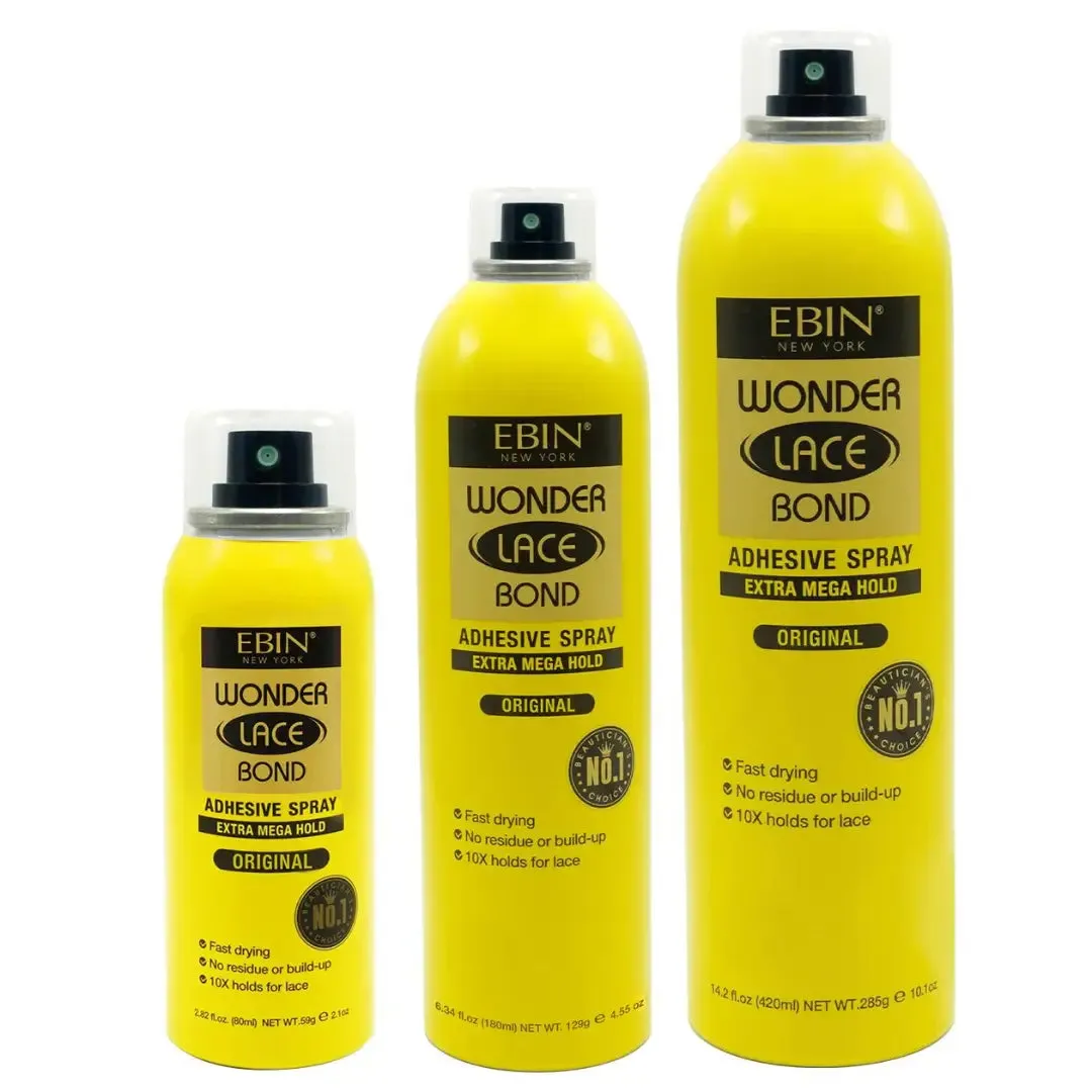 Ebin NY Wonder Lace Bond Wig Adhesive Spray - Extra Mega Hold -Choose Size