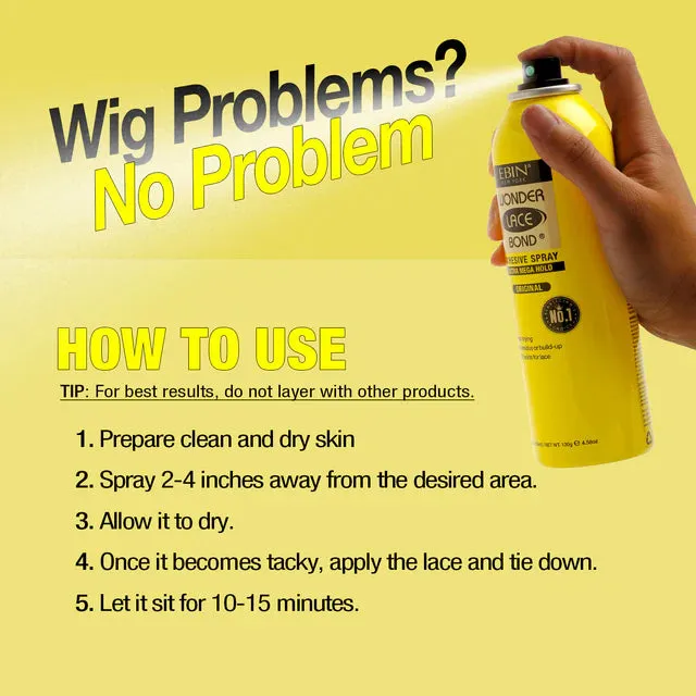 Ebin NY Wonder Lace Bond Wig Adhesive Spray - Extra Mega Hold -Choose Size
