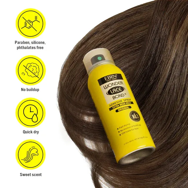 Ebin NY Wonder Lace Bond Wig Adhesive Spray - Extra Mega Hold -Choose Size