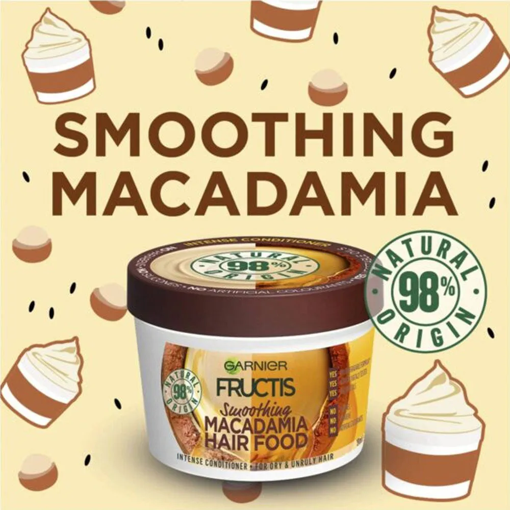 Garnier Fructis Hair Food Smoothing Macadamia 3-in-1 Mask Treatment 390ml