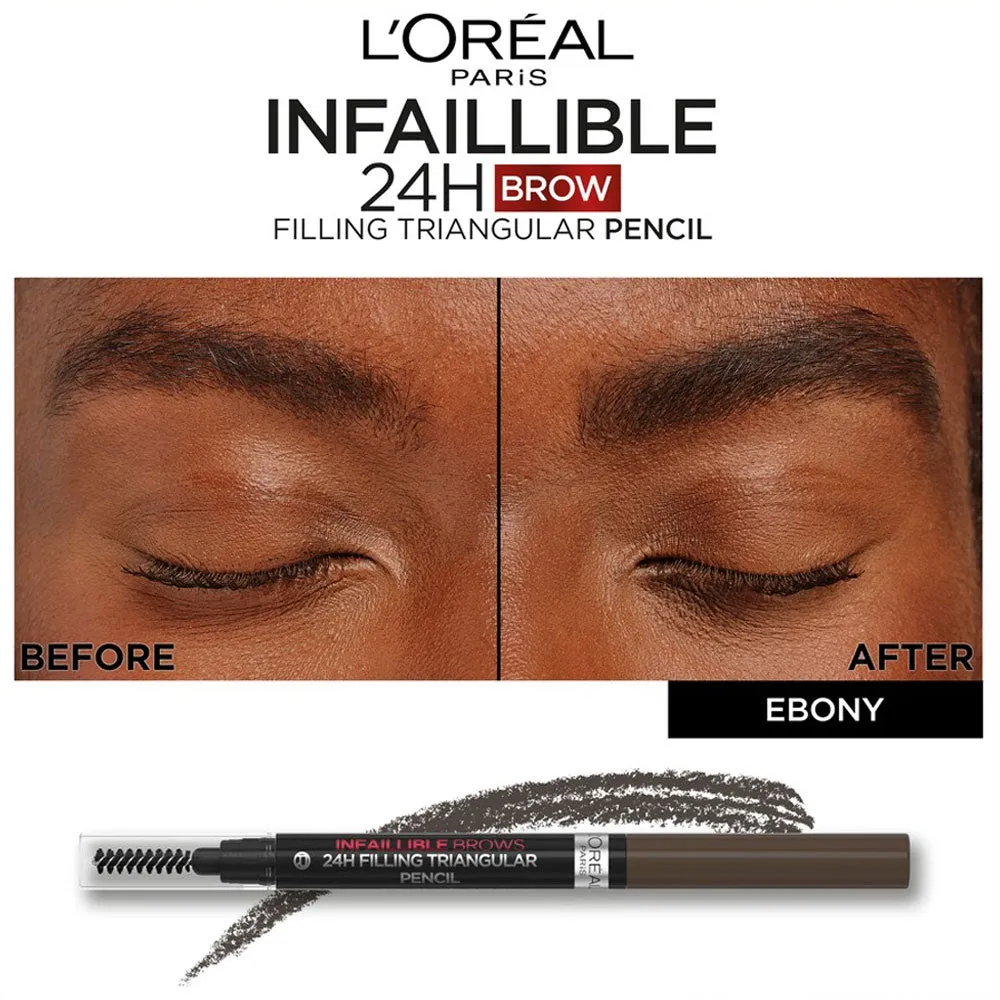 L'Oreal Infallible Brows 24H Filling Triangular Pencil 1.0 Ebony