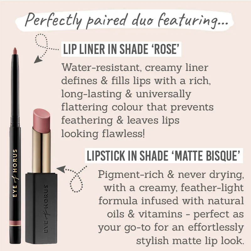 Rose Lip Liner & Bisque Lipstick Duo