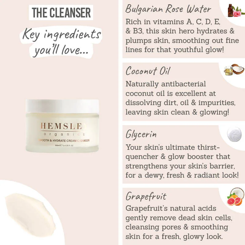 Smooth & Hydrate Cream Cleanser & Hydrating Skin Mist Duo