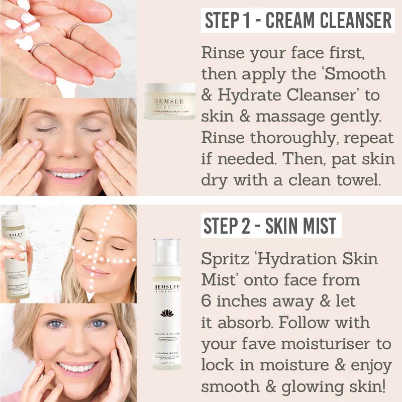 Smooth & Hydrate Cream Cleanser & Hydrating Skin Mist Duo