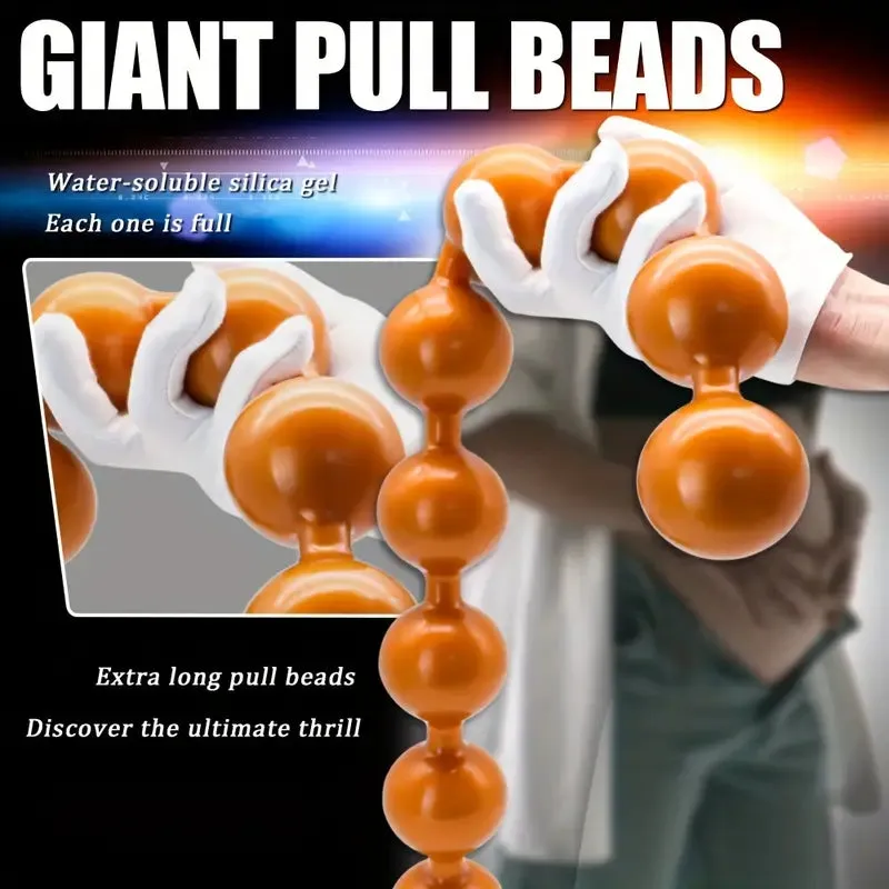 Soft Silicone Adult Pull Beads Extra Long Non-Invasive Anal Sex Toy