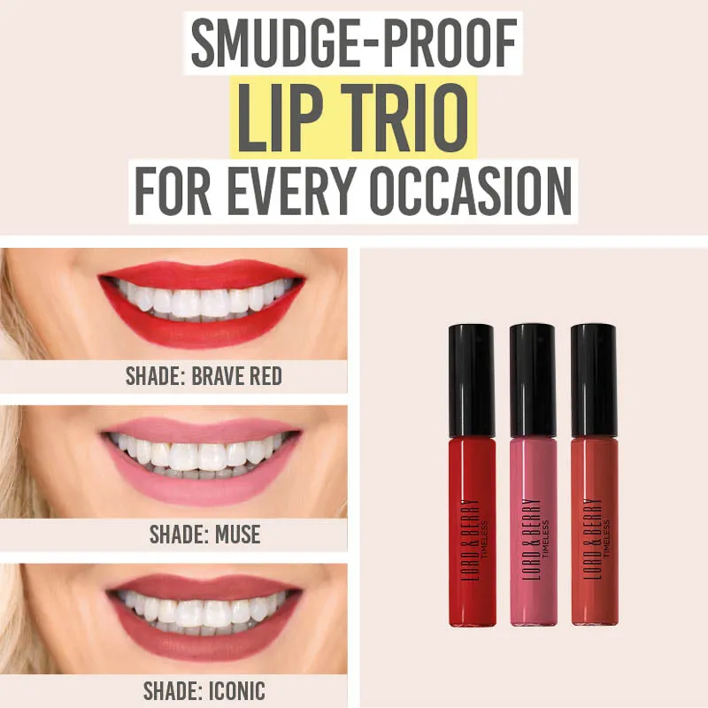 Timeless Kissproof Lipstick Trio