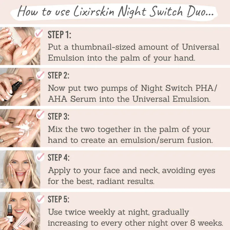 Universal Emulsion & Night Switch PHA/AHA 10% Duo